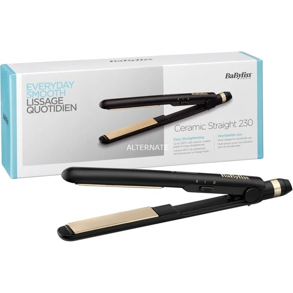 Budget ✔️ BaByliss Ceramic Straight 230 Brosse à Lisser À Chaleur Noir 2 M, Lisseur De Cheveux ????
