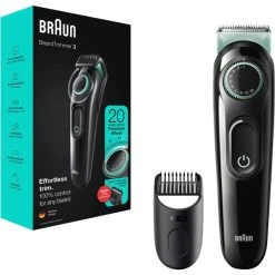 Bon marché ???? Braun BeardTrimmer 3 BT3321 Noir, Tondeuse à Barbe ????