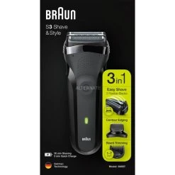 Remise ???? Braun Series 3 81702941 Rasoir Pour Homme Rasoir à Grille Tondeuse Noir ????
