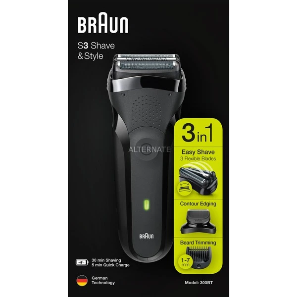 Remise ???? Braun Series 3 81702941 Rasoir Pour Homme Rasoir à Grille Tondeuse Noir ????