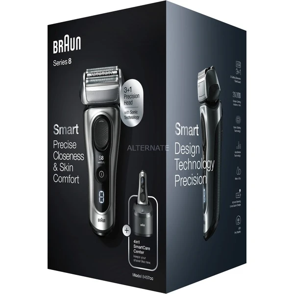 Sortie ⭐ Braun Series 8 8457cc Wet&Dry Rasoir à Grille Tondeuse Noir, Gris ????
