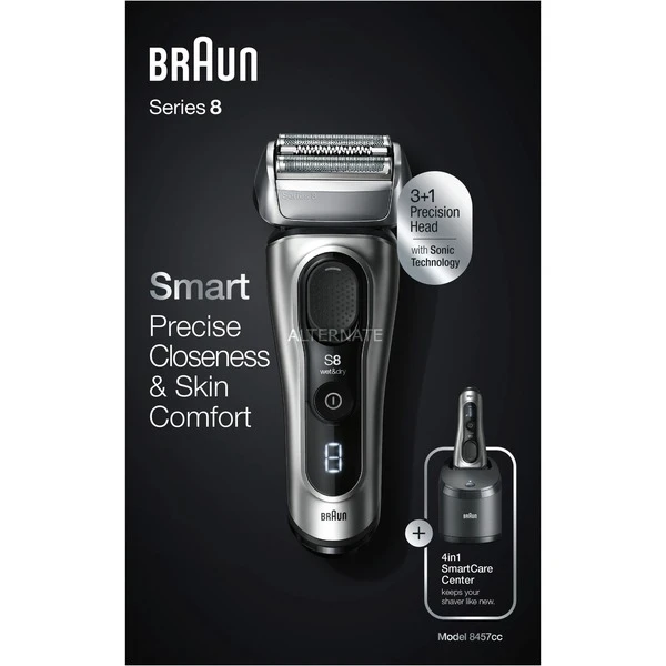 Sortie ⭐ Braun Series 8 8457cc Wet&Dry Rasoir à Grille Tondeuse Noir, Gris ???? – Image 2