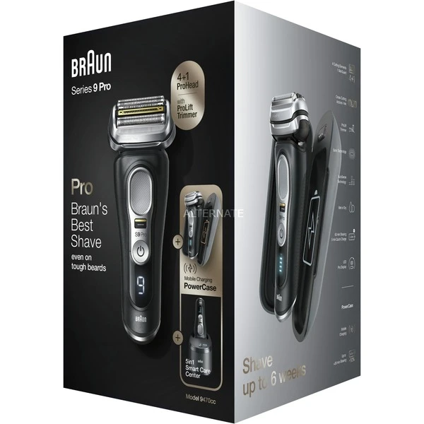 Acheter ???? Braun Series 9 9470cc Wet&Dry Rasoir à Grille Tondeuse Noir, Chrome ????