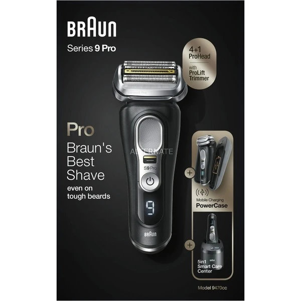Acheter ???? Braun Series 9 9470cc Wet&Dry Rasoir à Grille Tondeuse Noir, Chrome ???? – Image 2