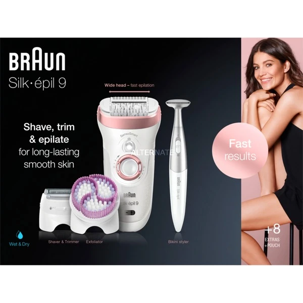Vente flash ✔️ Braun Silk-épil 9 9/980 SensoSmart 40 Pince(s) Or Rose, Blanc, Appareil à épiler ⌛ 4 Vente flash ✔️ Braun Silk-épil 9 9/980 SensoSmart 40 Pince(s) Or Rose, Blanc, Appareil à épiler ⌛ – Image 2