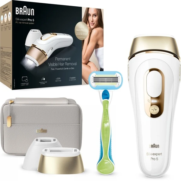 Le moins cher ???? Braun Silk-expert Pro Silk Expert Pro 5 PL5154 Lumière Pulsée Or, Blanc, Dépilatoire ???? – Image 3