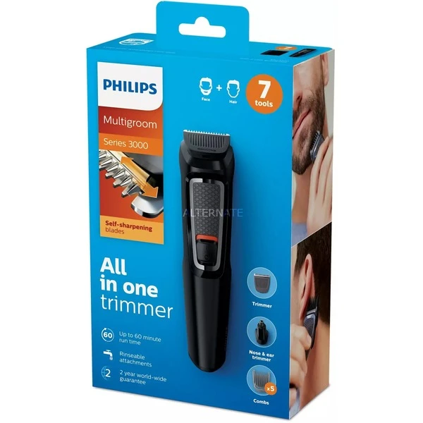 Grosses soldes ???? Philips MULTIGROOM Series 3000 7-en-1 Visage Et Cheveux, 7 Outils, Tondeuse ???? – Image 5